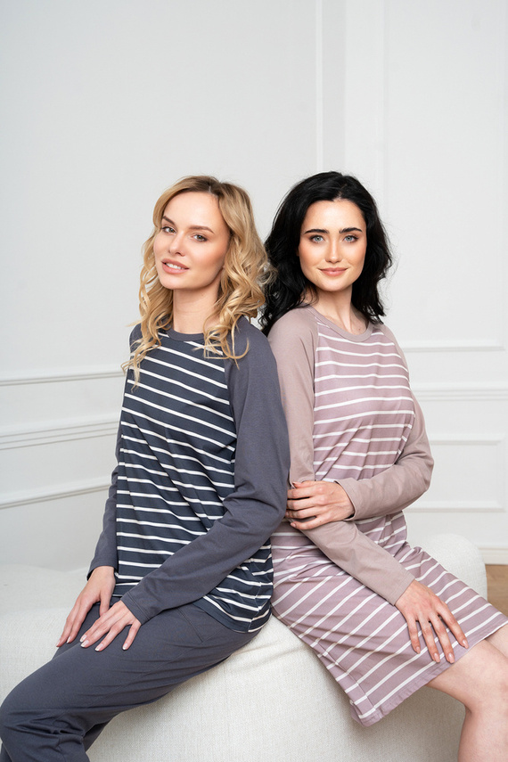 Oda Nachthemd Italian Fashion - Cappuccino Druck