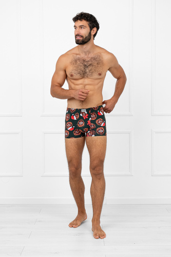 Cono Herren-Boxershorts aus italienischer Mode – Baumwolle, Elastan, Weihnachtsmuster
