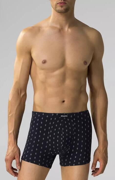 3MH-195 Atlantic Herren-Boxershorts – Marineblau-Grau