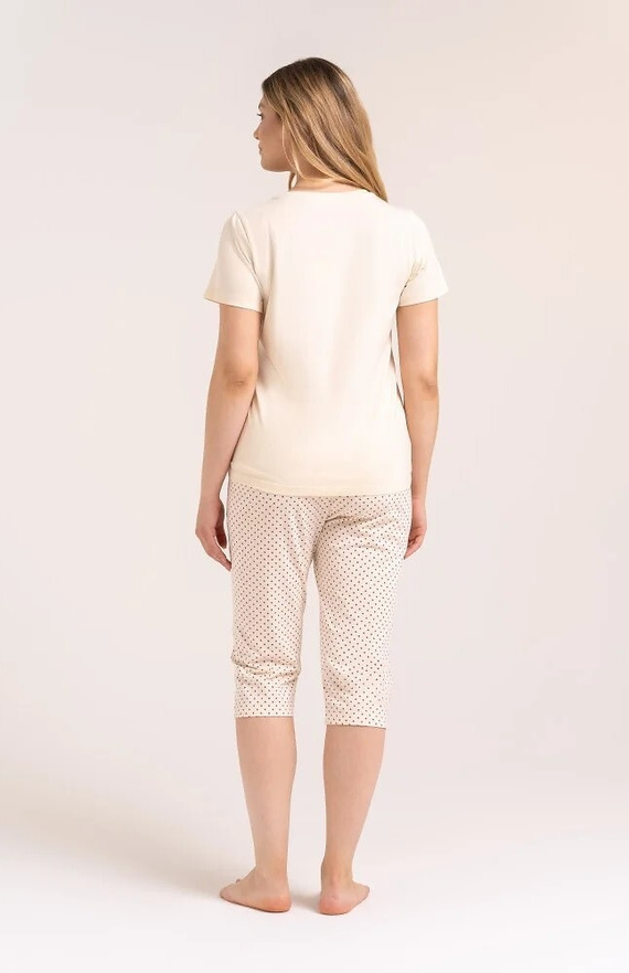 Damen-Pyjama Moraj PDD3200-020 Pfirsich Baumwolle 3/4-Hose