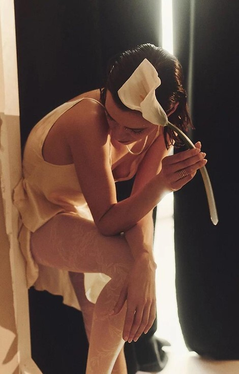 Geblümte Strumpfhose 20 den Gabriella - ecru