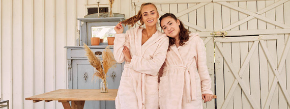 Drina Damenbademantel mit Kapuze Italian Fashion - rosa