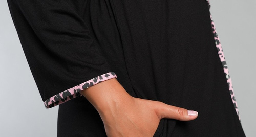 Eila Bis 3/4 Ärmel Bademantel Italian Fashion - Leopardenmuster 