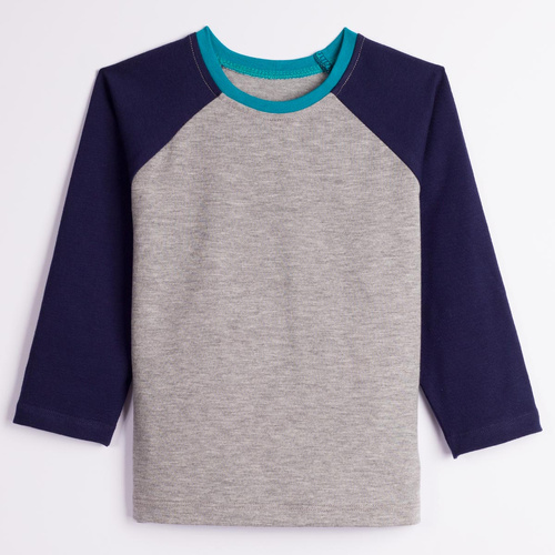 228141 Nicol FARMA Jungen Raglan-Shirt marine meliert Baumwolle