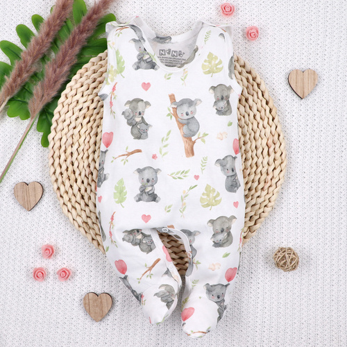 Nini Baby-Strampler Sweet Koala 100% Bio-Baumwolle – Hergestellt in Polen