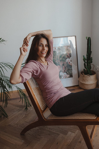 Umstands- und Stillbluse Milk&Love Milky Puff Rippstoff Puffärmel