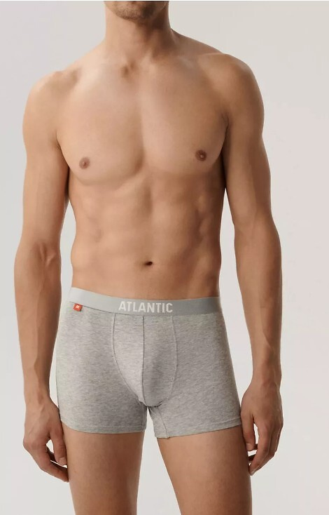 3MH-011 Atlantic Herren-Boxershorts – Schwarz-Grau-Melange