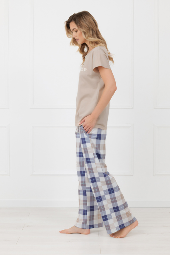 Damen Pyjama Rima Italian Fashion 100% Baumwolle lange Hose