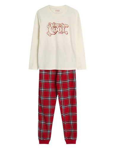 43718 Dotie Henderson roter Damen-Weihnachtspyjama – lange Ärmel und Hosen
