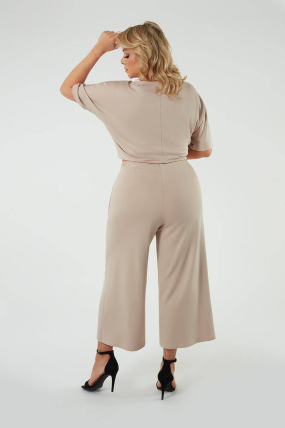 Soler Kurzarmbluse Italian Fashion - beige