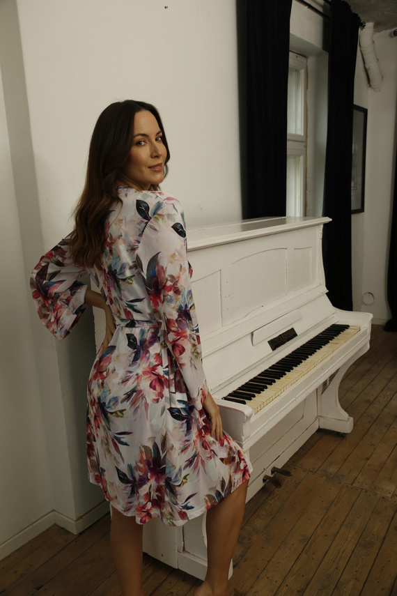 86663 Larisa Negligé-Möwenblumenmuster