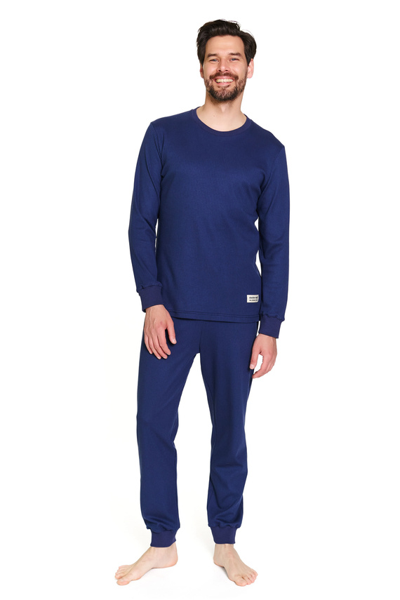 7350 Doctor Nap Herrenpyjama – gerippte Baumwolle, Komfort und Stil – Kosmos