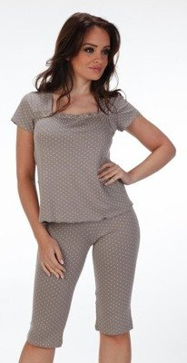 919 Dots Damen Schlafanzug - mocca