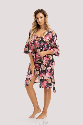 Telma Einzigartiger Satin-Bademantel – geblümt, elegant und leicht