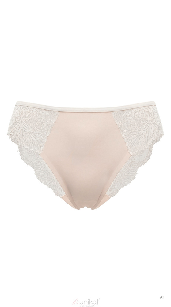 Unikat Zelia Damen-Slip Beige Klassisch mit Spitze Bequem