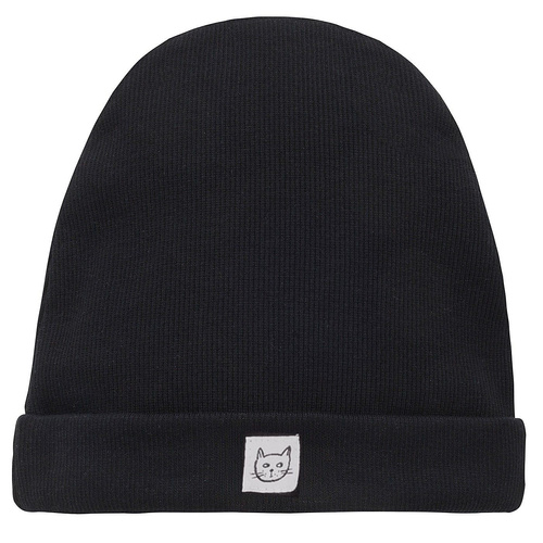 Tres Bien Gerippte Kindermütze Pinocchio – schwarz
