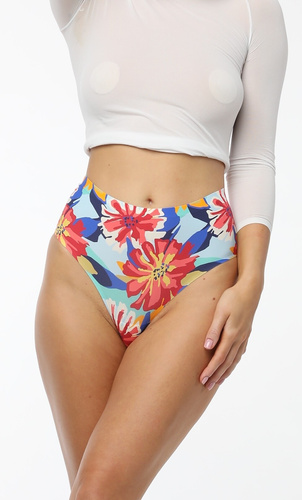 Damen Brasil Slip Maxi Julimex Flower Folk – unsichtbar, leicht, bunt