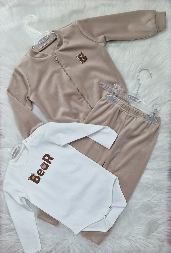 Bär Baby-Body Bambarillo ecru | Baumwolle, flexibel, bequem