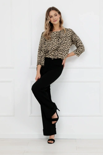 Damenbluse Kenia Italian Fashion Leopardenmuster 3/4 Ärmel