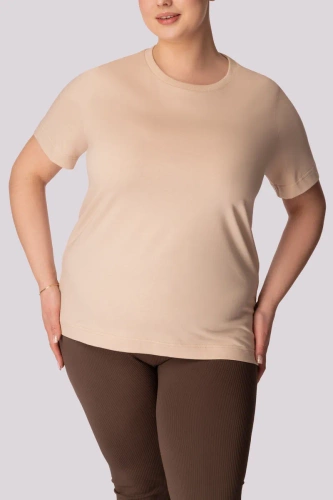 Regular Base Damen T-Shirt Mona beige