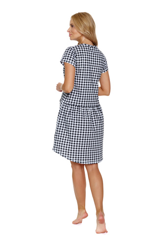 9444 Doctor Nap Umstands- und Stillnachthemd – schwarz kariert