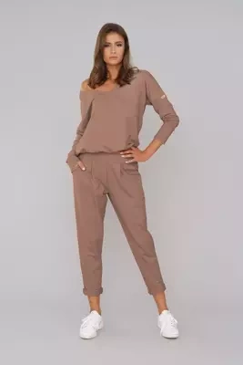 Karina Damen Langarmset, Hose Italian Fashion - Karamell