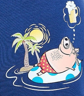 280/244 Tattoo Piglet Cornette Herren-Boxershorts, Marineblau