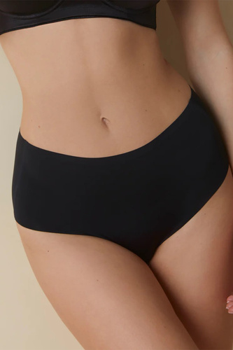 503 Damen-Slip „Maxi Braga Selene“, schwarz – hoher Bund, nahtlos, formend