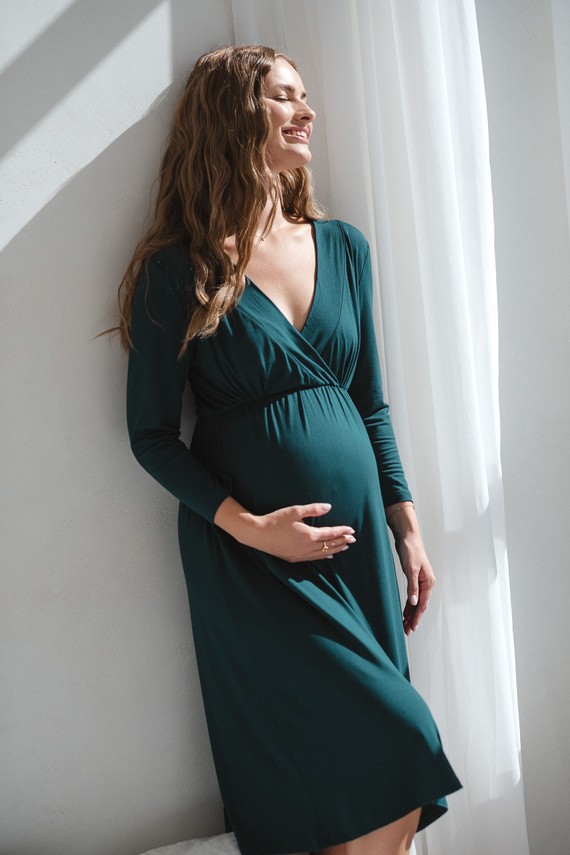 Bambus Still- und Umstandsnachthemd Star Light – atmungsaktiv, feminin, ideal für Klinik und Stillzeit