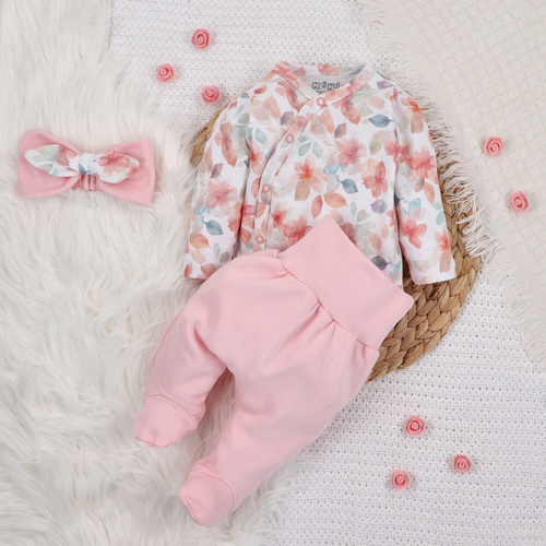 ABN-5411 Colourful Flowers Nini Langarm-Body mit Umschlag