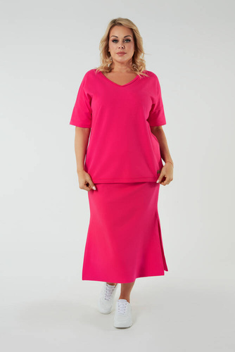 Stella Damen Maxirock Italienische Mode - fuchsia