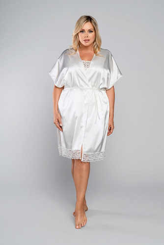 Touch Kurzarm-Bademantel Italian Fashion - ecru