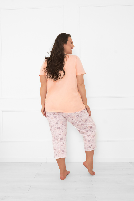 Damen Schlafanzug Satui - Baumwolle, kurze Ärmel und 3/4 Hose Italienische Mode  