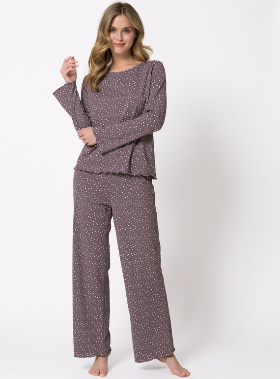 Damen-Pyjama 1786 Stefania Leveza 100% Baumwolle mit Punkten