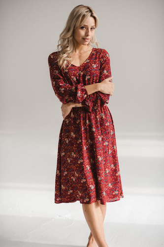 Umstands- und Stillkleid Lovely Dress Midi Milk&Love – bordeaux