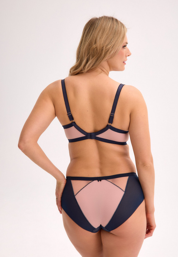 Halbgeschlossener BH Aina BS 1273 Gaia – Rosa und Blau, Spitze, Tüll, Mikrofaser, Perfekte Unterstützung