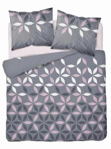 5024 A Mikrofaserbettwäsche mit Blumen Detexpol grau