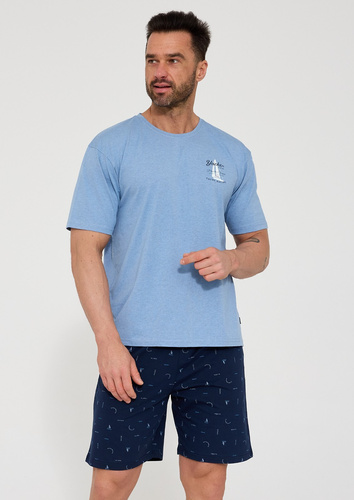 Herrenpyjama Cornette 326/209 Pacific 100% Baumwolle Kurzarm