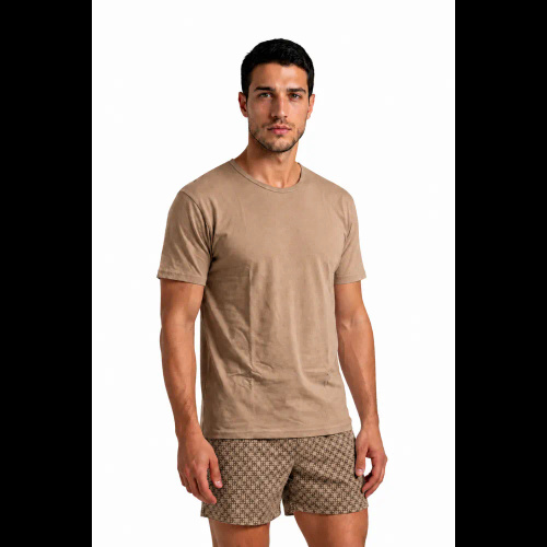 Sesto Senso 7268 Latte Herrenkurzpyjama 100% Baumwolle Komfort