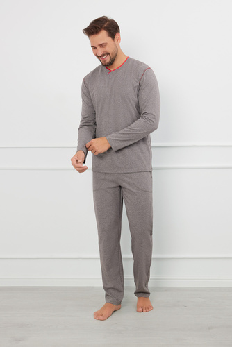 Ludwik Herren Schlafanzug mit langen Ärmeln, lange Hose Italian Fashion - ¶r.