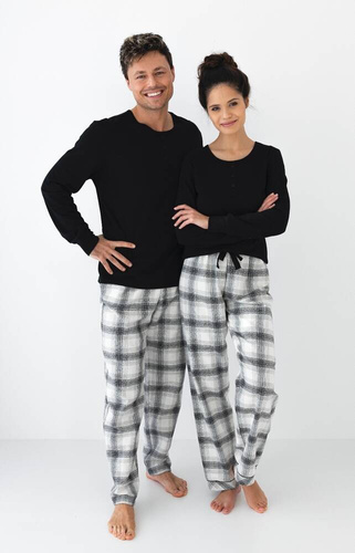 Charles Herrenpyjama Flannel Sensis - schwarz