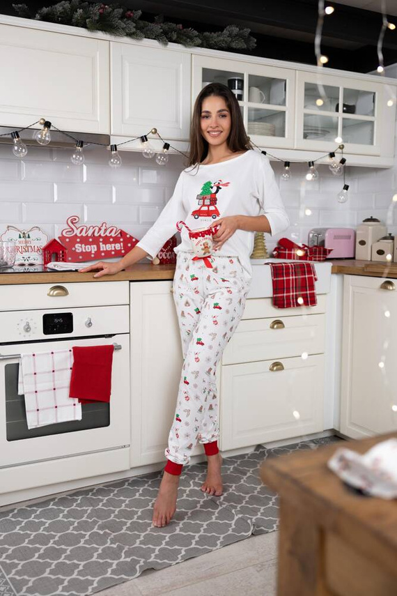 Lillian Sensis Damen Schlafanzug -ecru