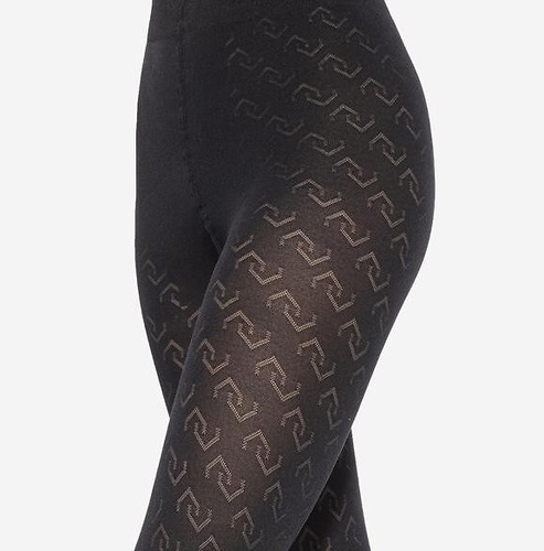 Damenstrumpfhose Loretta 156 Gatta – geometrisches Muster, blickdicht, 50 den, matt – Nero