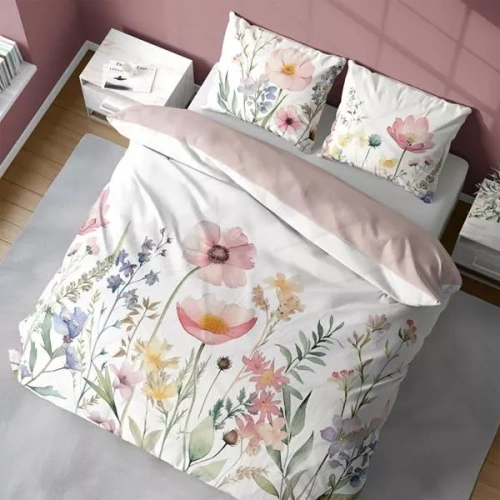 5429 Eine 3D-Mikrofaserbettwäsche mit Aquarell-Wiesenblumen – Detexpol