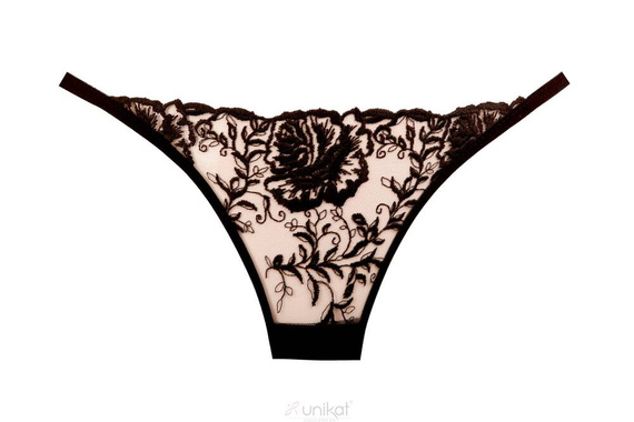 Saksia Damen-Tanga Unikat schwarz-beige