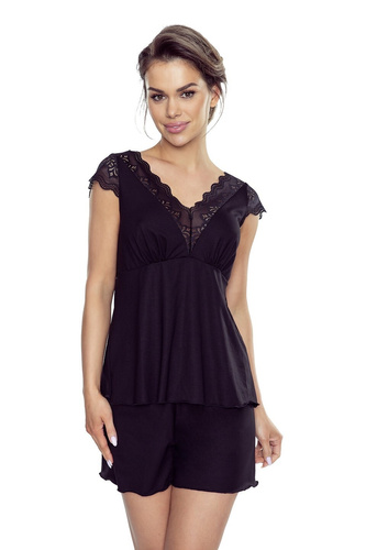 Mirana First Lady Eldar Damen-Pyjama – Schwarz