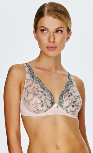 2552 Lupoline BH - beige Bügel-Bralette mit floralem Muster