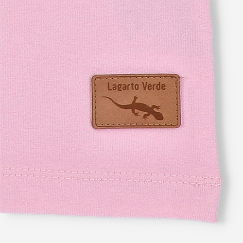 KAR-4004/ROZ Mädchen-T-Shirt mit kurzen Ärmeln Lagarto Verde rosa