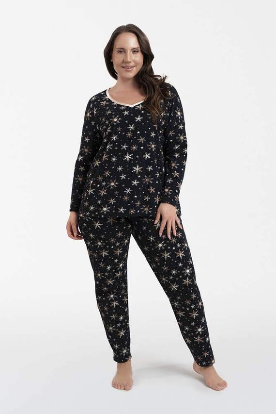 Laponia Damen Schlafanzug langarm, lange Hose Italian Fashion - Druck