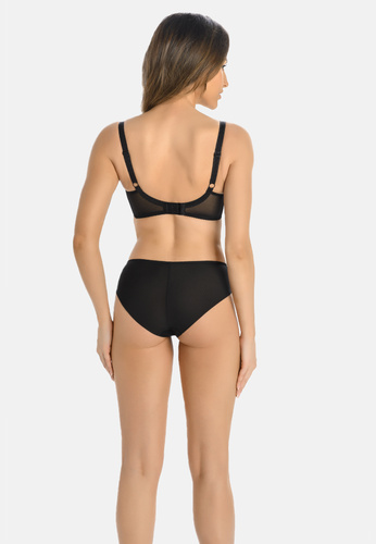 Schwarzer Damen-Slip Teyli 758 mit hohem Bund und doppeltem Netzstoff